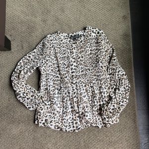 Animal Print Smocked Blouse from Banana Republic